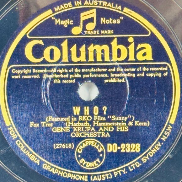 Gene Krupa Jungle Madness / Who? 10 Inch Shellac 78 RPM Columbia DO-2328 - Picture 3 of 4